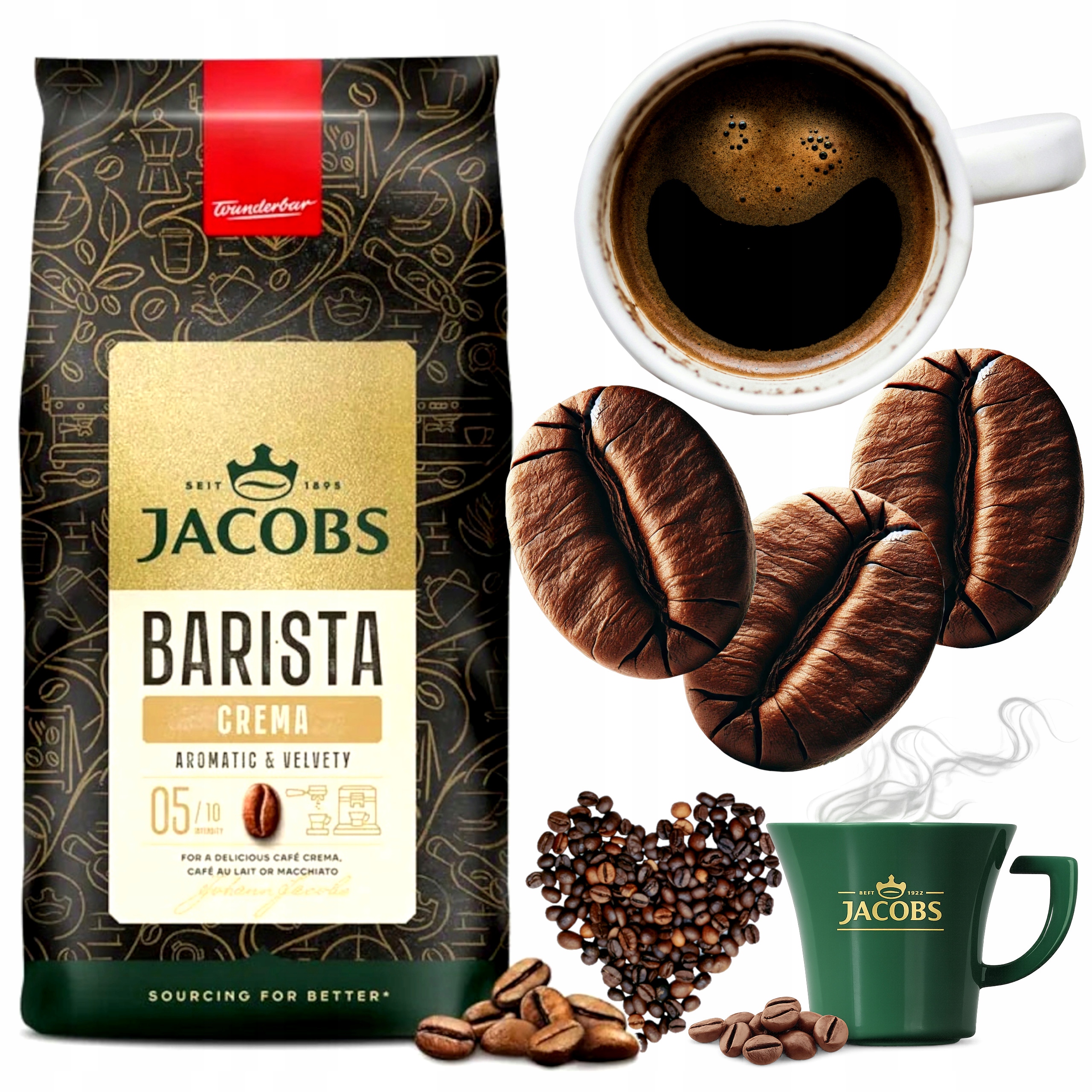 Káva Zrnková Jacobs 1 Kg Pražená Barista Crema Do Kávovaru Západní Trh