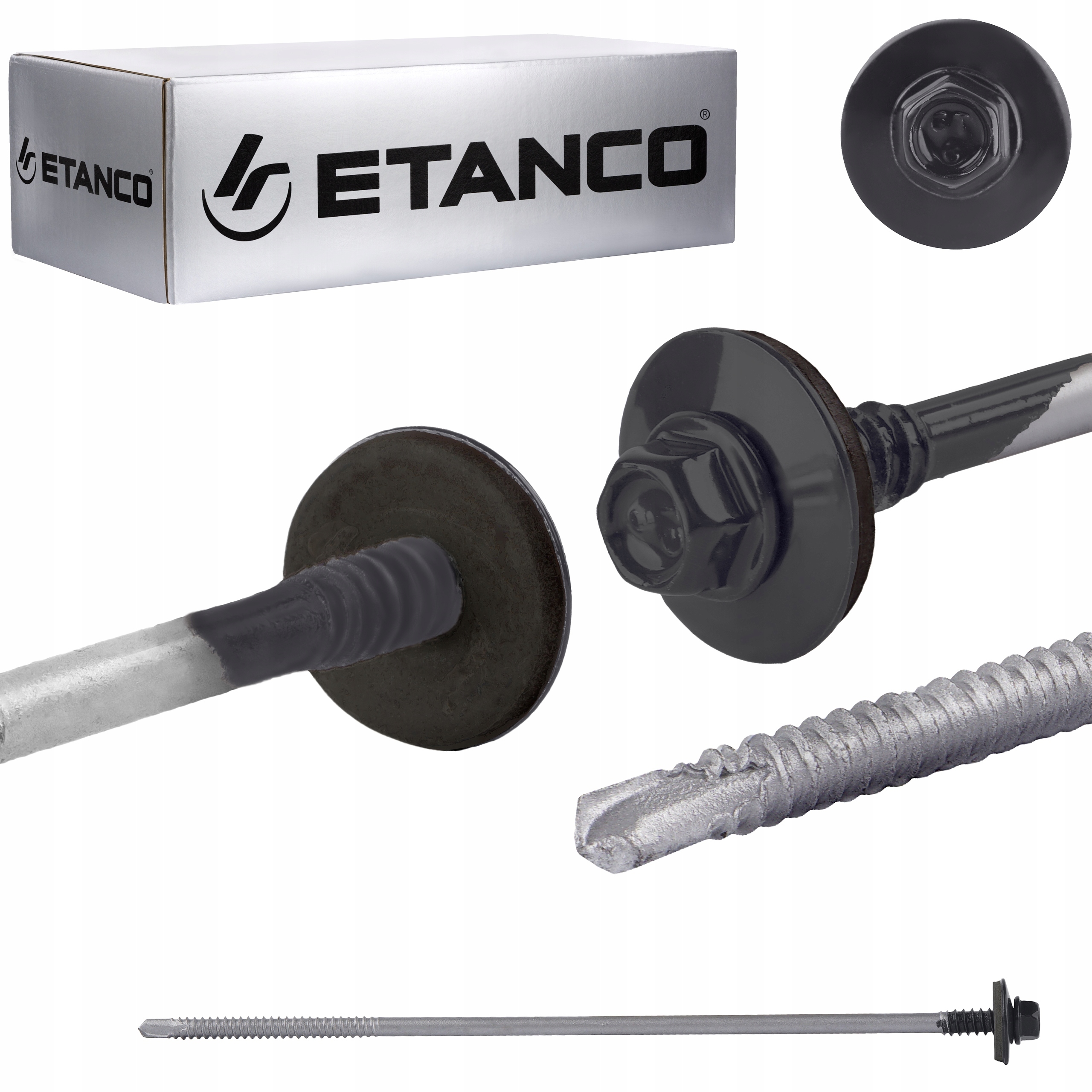 Skrutky do sendvičovej dosky 200 mm Ral 7016 100 ks do kovu Etanco GTR6