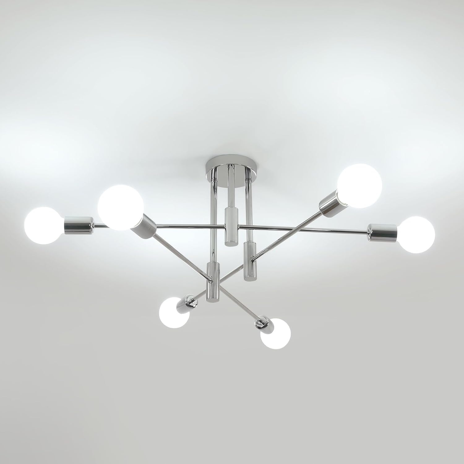 Stropní Svítidlo Závěsné Lustr Stříbrný E27 Loft Moderní Do Jídelny