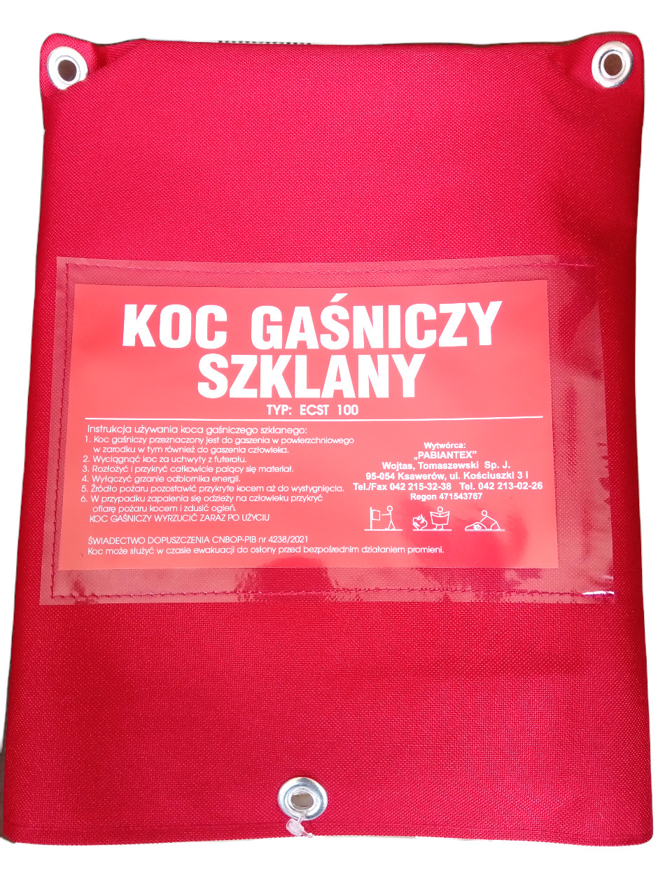 

Koc Gaśniczy Szklany Polski Firma do Domu Bhp Ppoż
