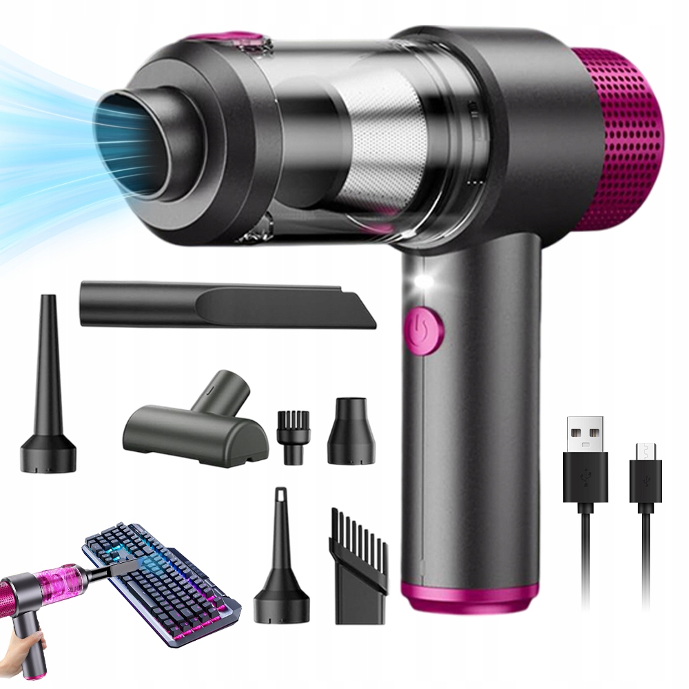 Odkurzacz Mini Podwójny Filtr Hepa Stalowy Do Włosów I Kurzu