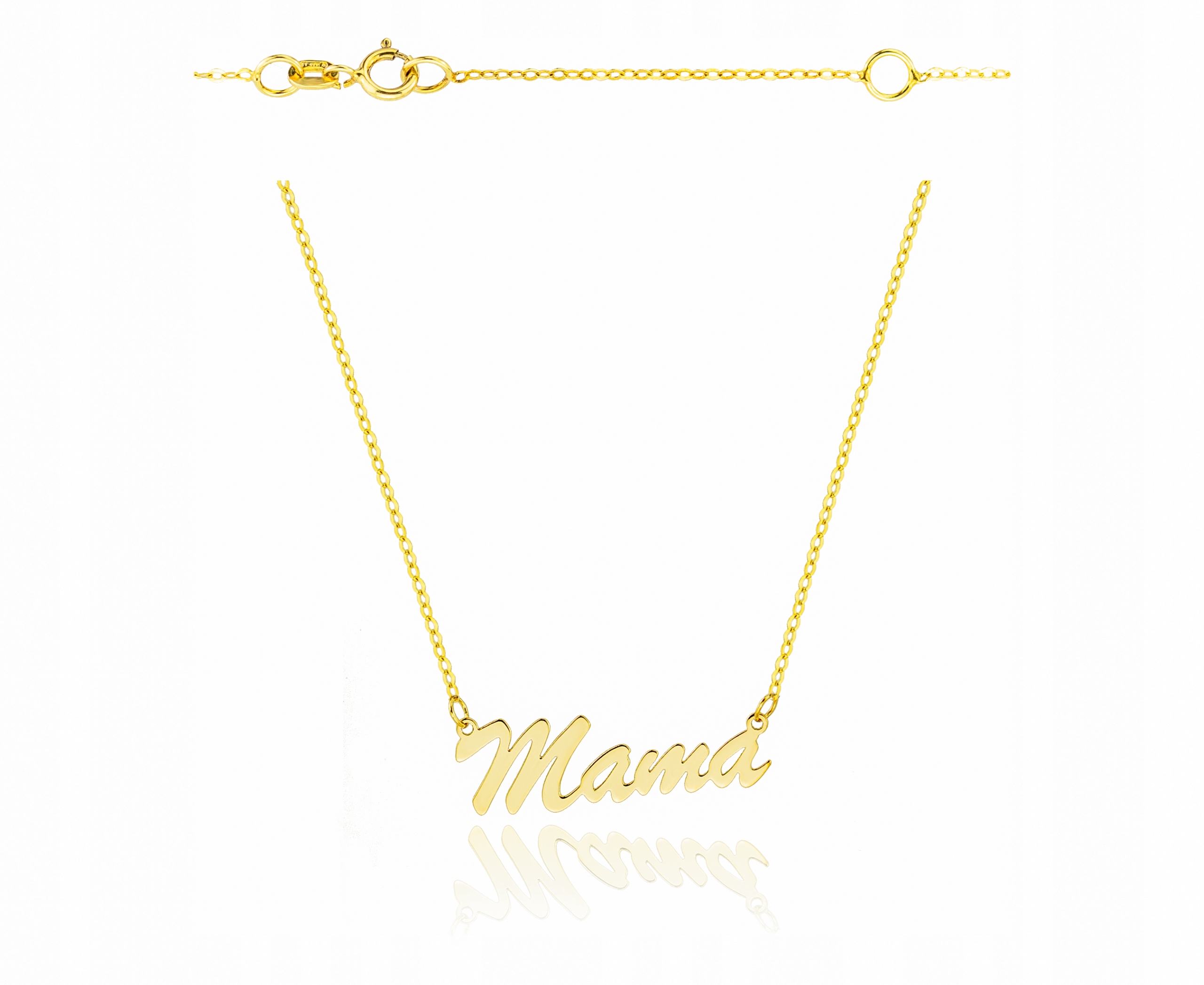 Zlatý Náhrdelník Pro Maminku 585 S Nápisem Mama Gravírování