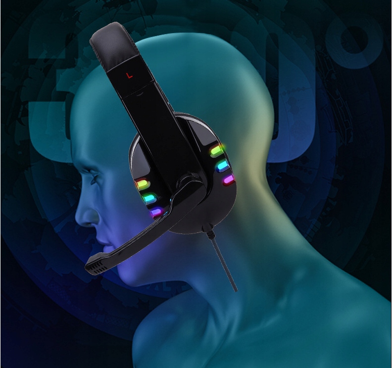 SŁUCHAWKI GAMINGOWE DLA GRACZY MIKROFON LED RGB PC Model K5 pro
