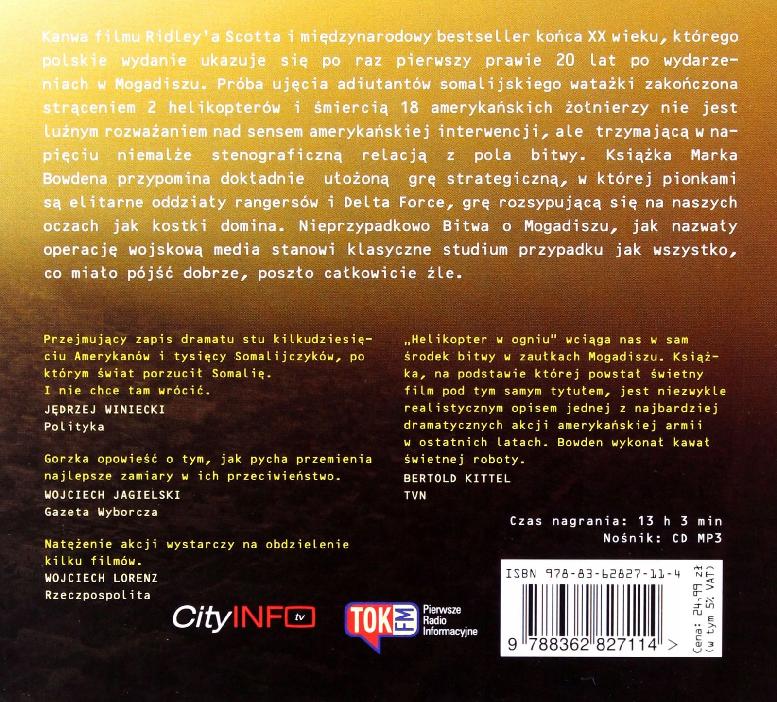 HELIKOPTER W OGNIU - MARK BOWDEN (DIGIPACK) [AUDIOBOOK] [CD-MP3] Stan opakowania oryginalne
