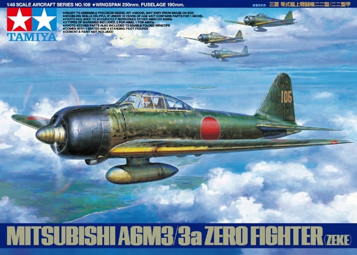 Mitsubishi A6M3/3a Zero Fighter (Zeke) 1:48 Tamiya 61108