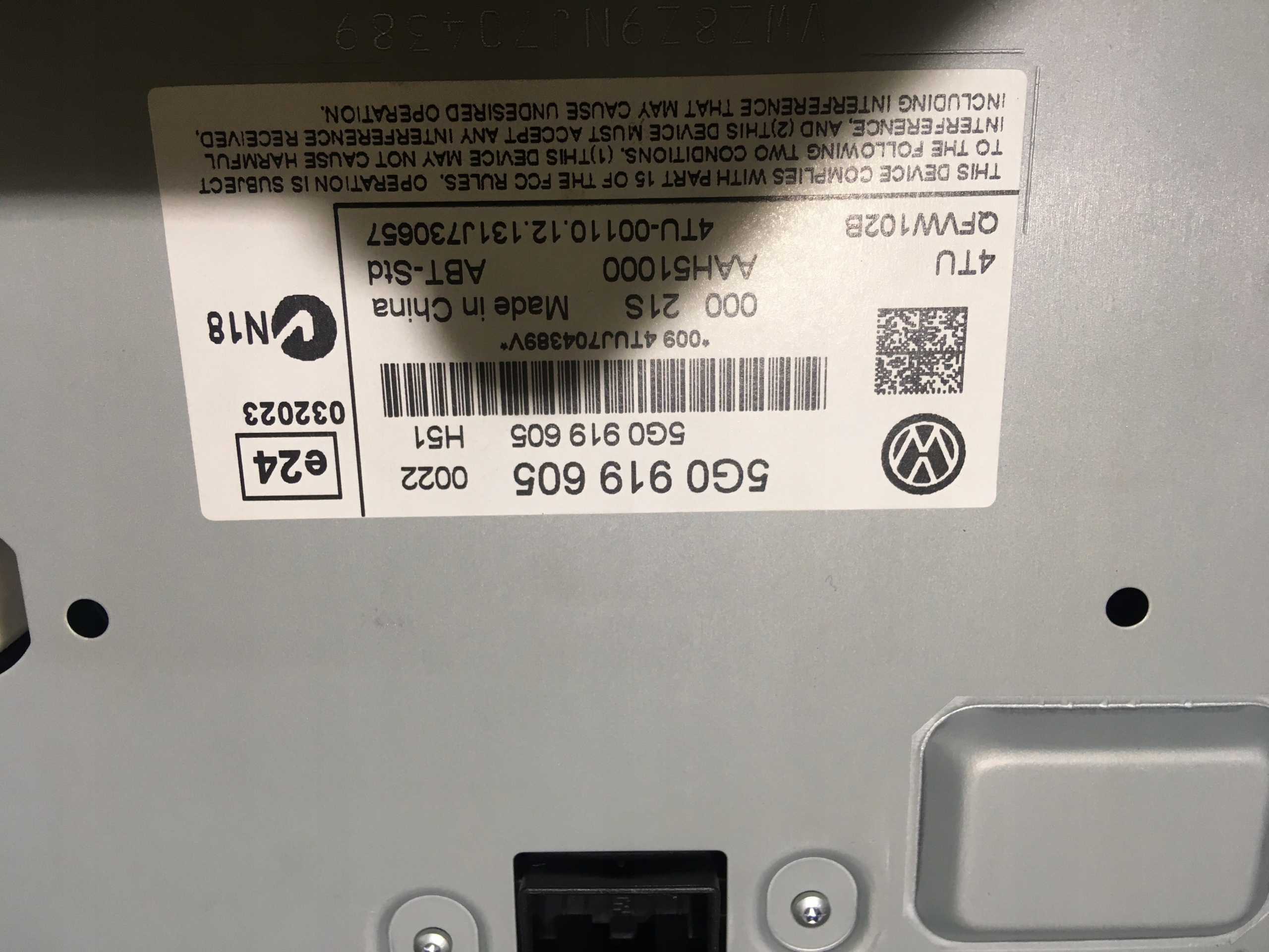 радио считыватель навигации vw GOLF VII 5G0919605