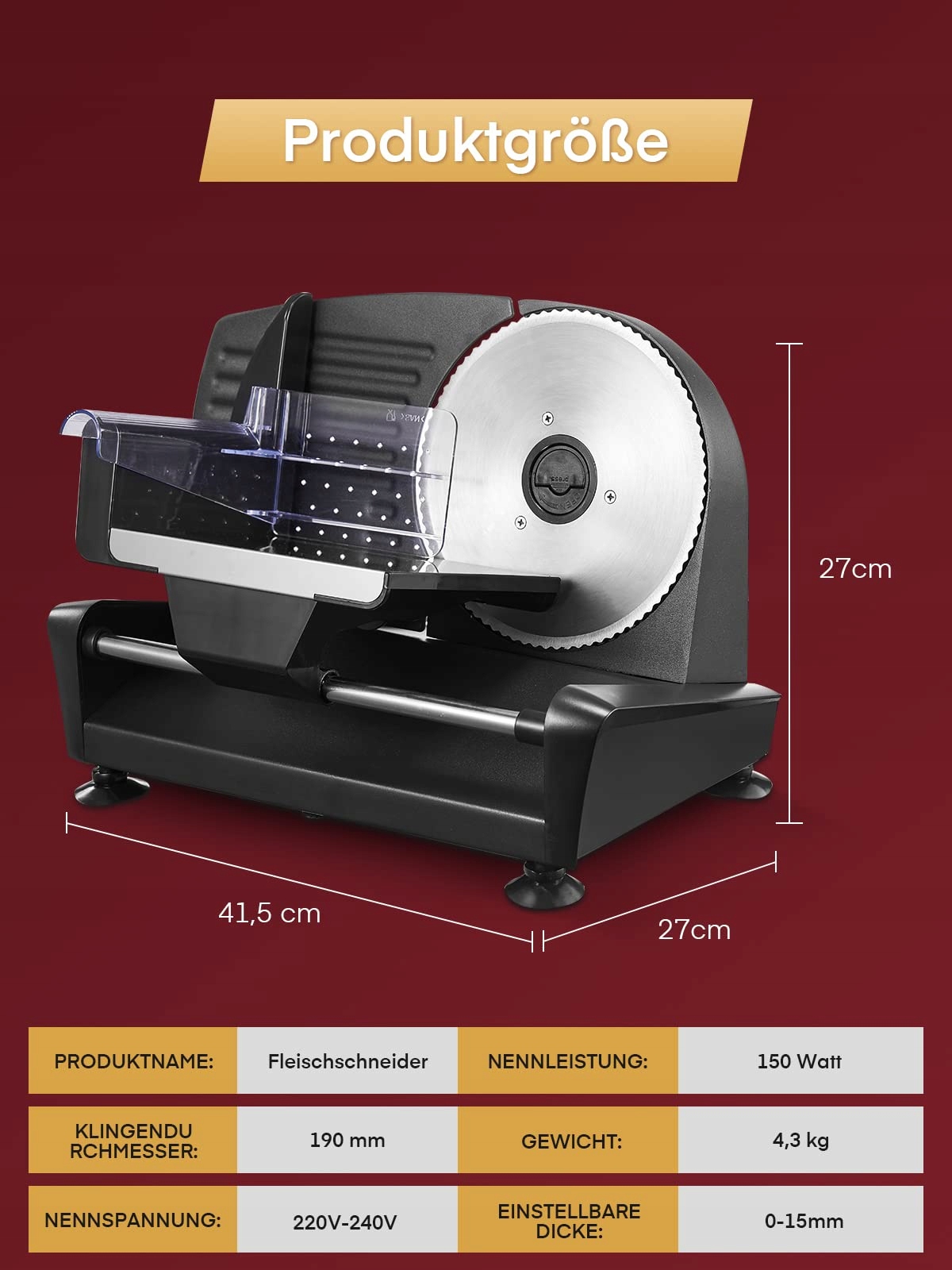 FOHERE 200W Elektryczna Krajalnica Do Chleba Mięsa Owoców — miniatura 7