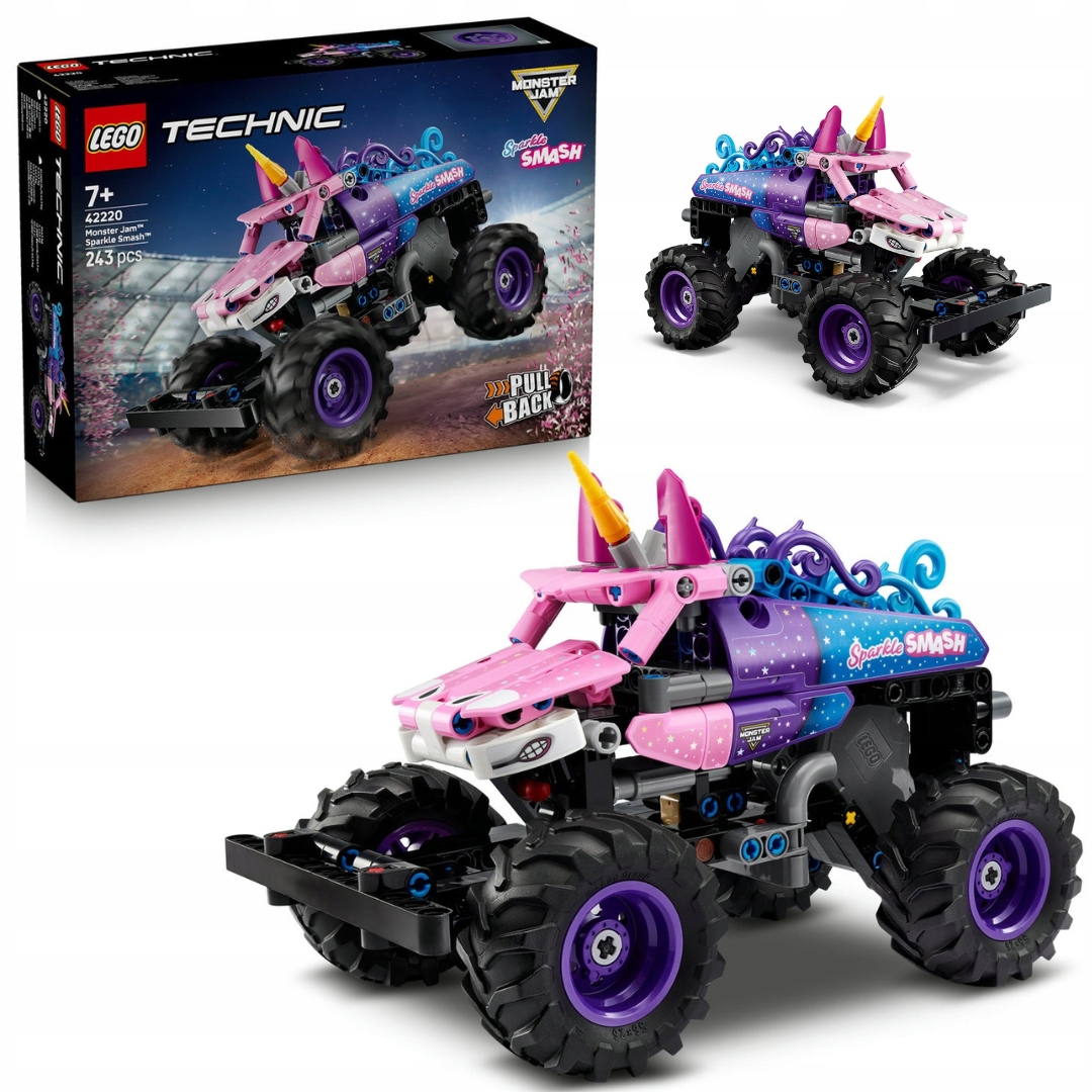 Lego 42220 Technic – Monster Jam Sparkle Smash s pohonem typu pull-back