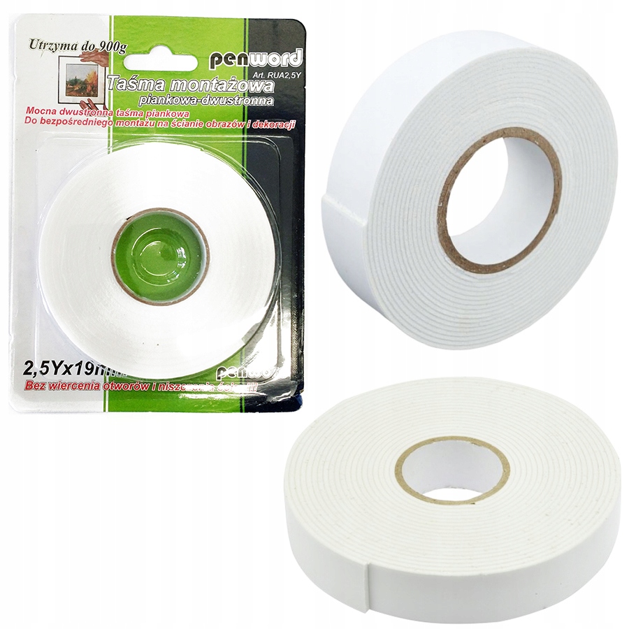 

Taśma montażowa piankowa dwustronna 19mm x 2,5y