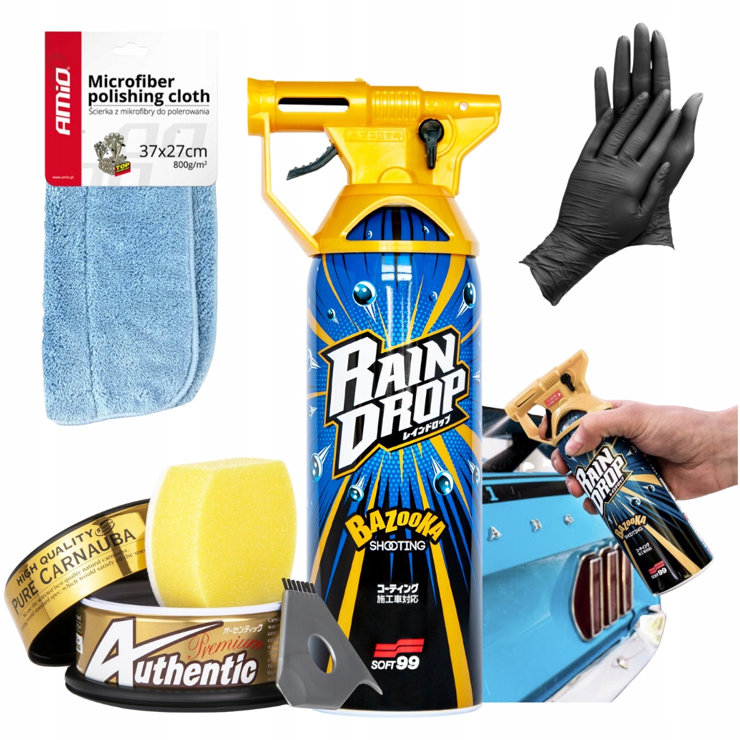 Automobilový Vosk SOFT99 Authentic Premium Carnauba Rain Drop Sada