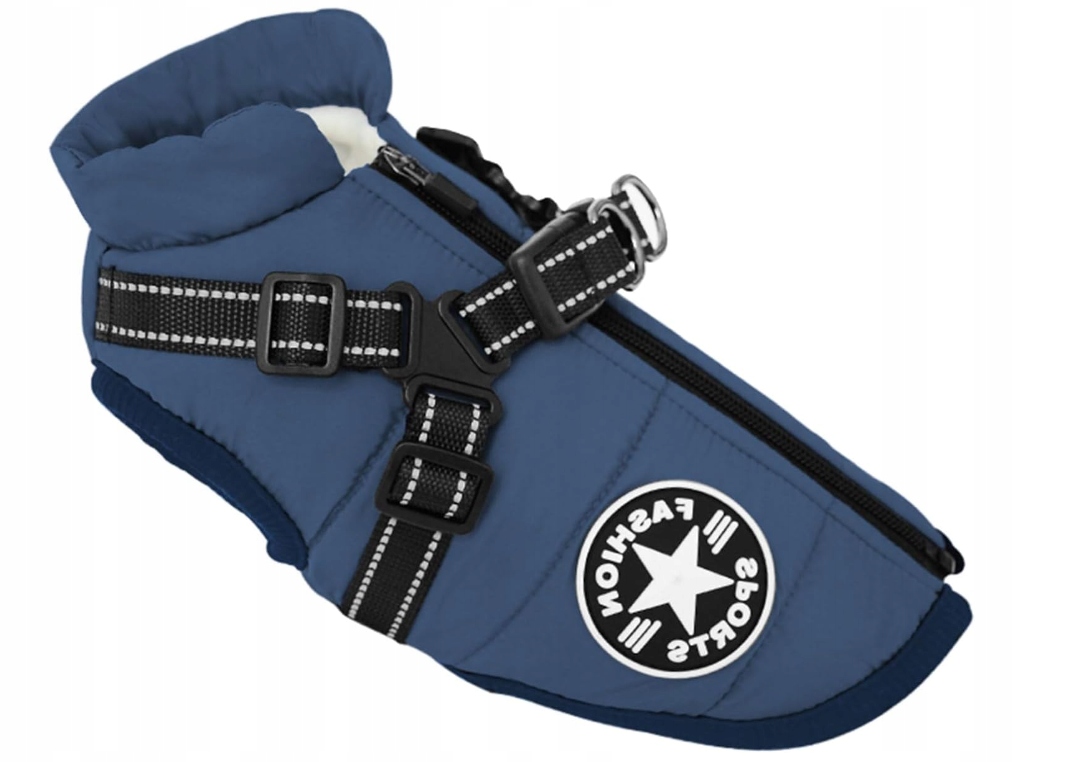 Levně Zimní bunda s ramenními popruhy pro malého psa – velikost XL