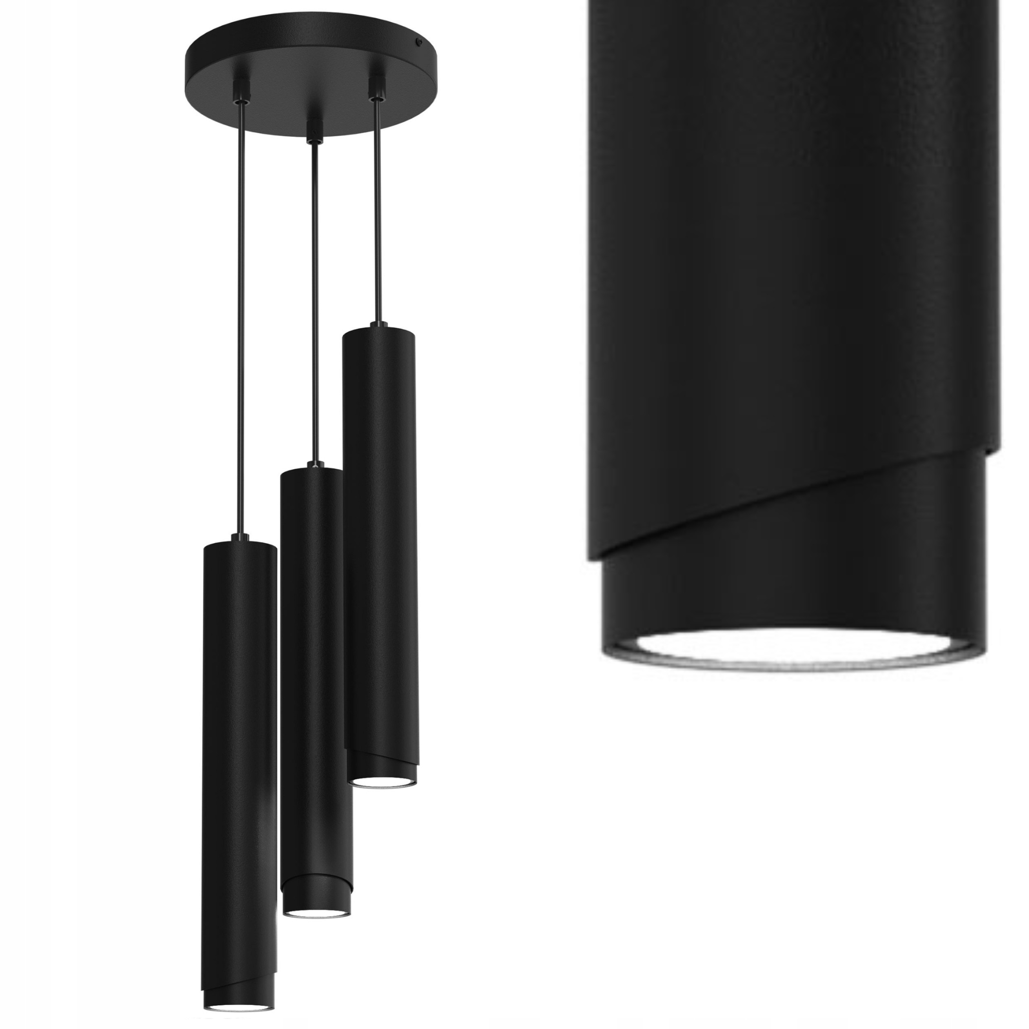 Závesná Stropná Lampa Tuby Metal GU10 Loft Spot Čierna Sopel Lampa Poľsko