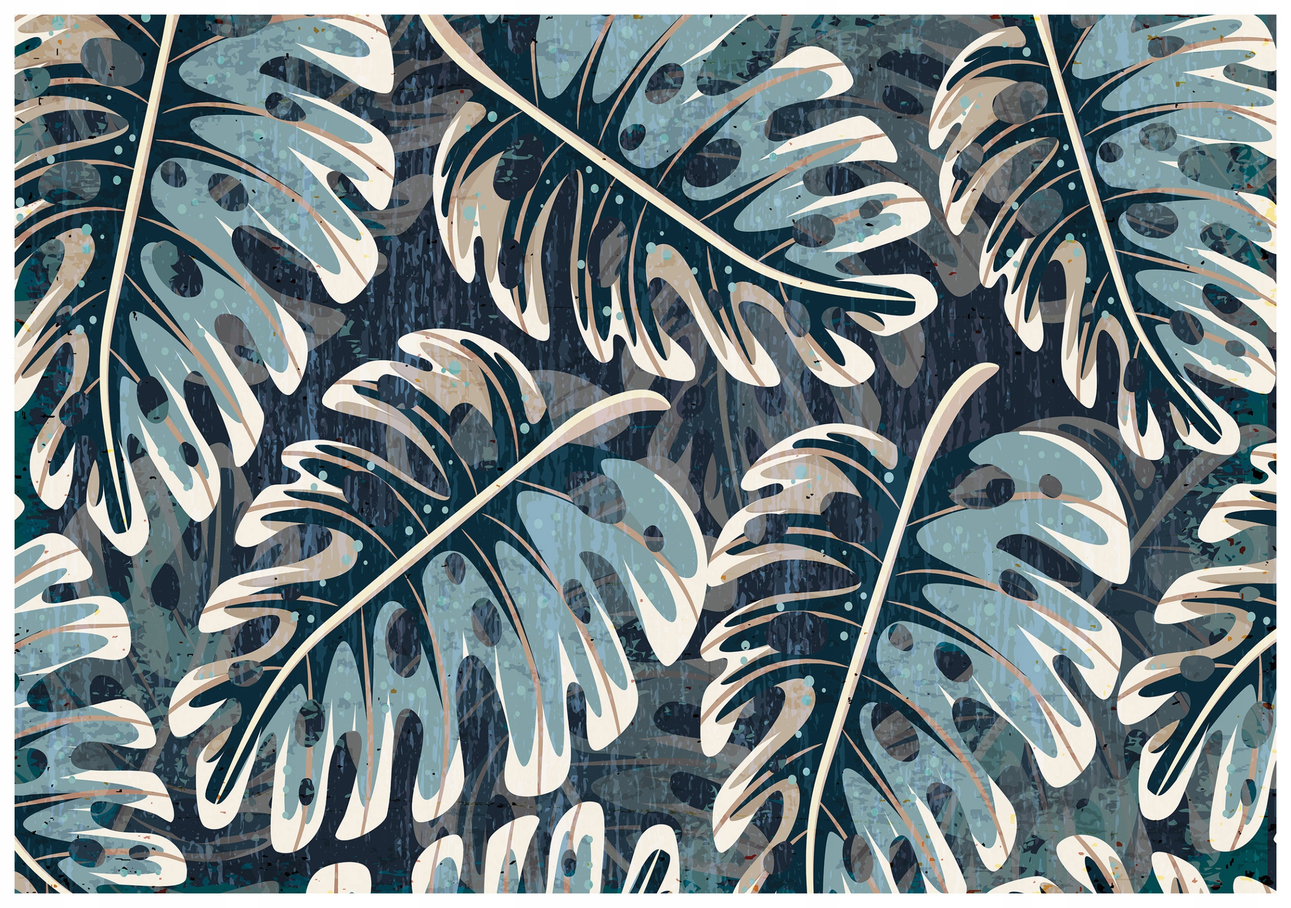 Fototapeta Monstera listy tmavě šedo-modré pozadí vinyl 254x184 lepidlo