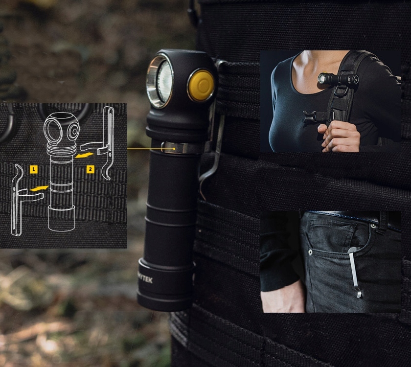 LATARKA WIELOFUNKCYJNA ŚWIATŁO CIEPŁE ŻÓŁTE CZERWONE NA RYBY LAMPA SPORTOWA Model Wizard C2 WR Warm&Red