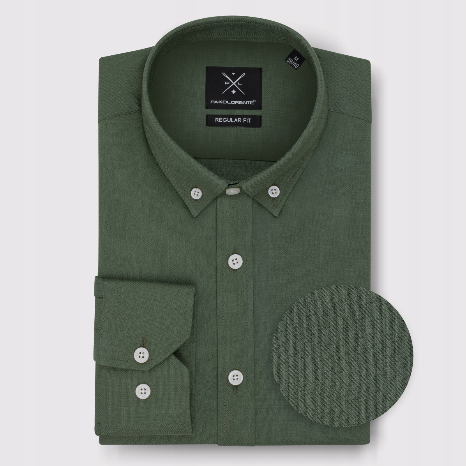 Zielona gładka koszula męska Pako Lorente roz. XL
