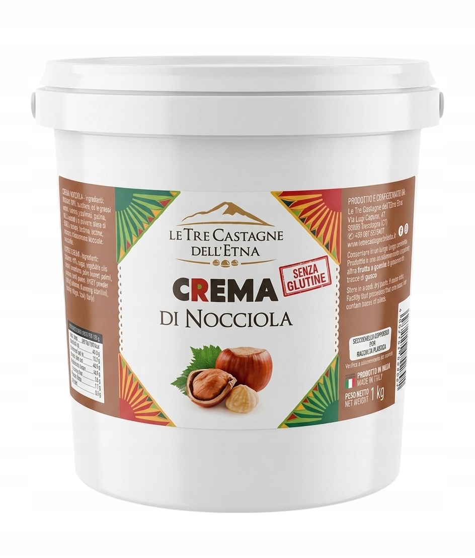 Krem orzechowy nocciola 40% Le Tre Castagne dell'Etna 1kg Włoski Sycylia