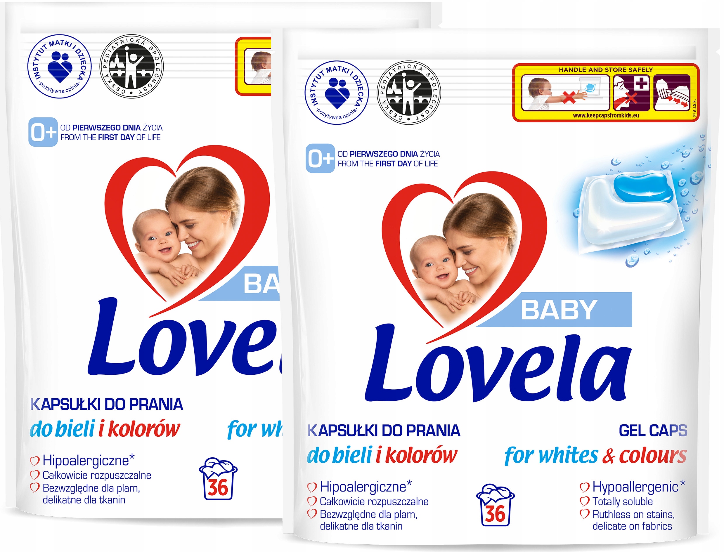 

Lovela Baby kapsułki do prania Kolor Biel 2x36 szt