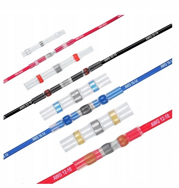ZŁĄCZKI RURKI KOSZULKI TERMOKURCZLIWE Z CYNĄ OSŁONKI LUTOWNICZE RURA 120sz Rodzaj termokurczliwa