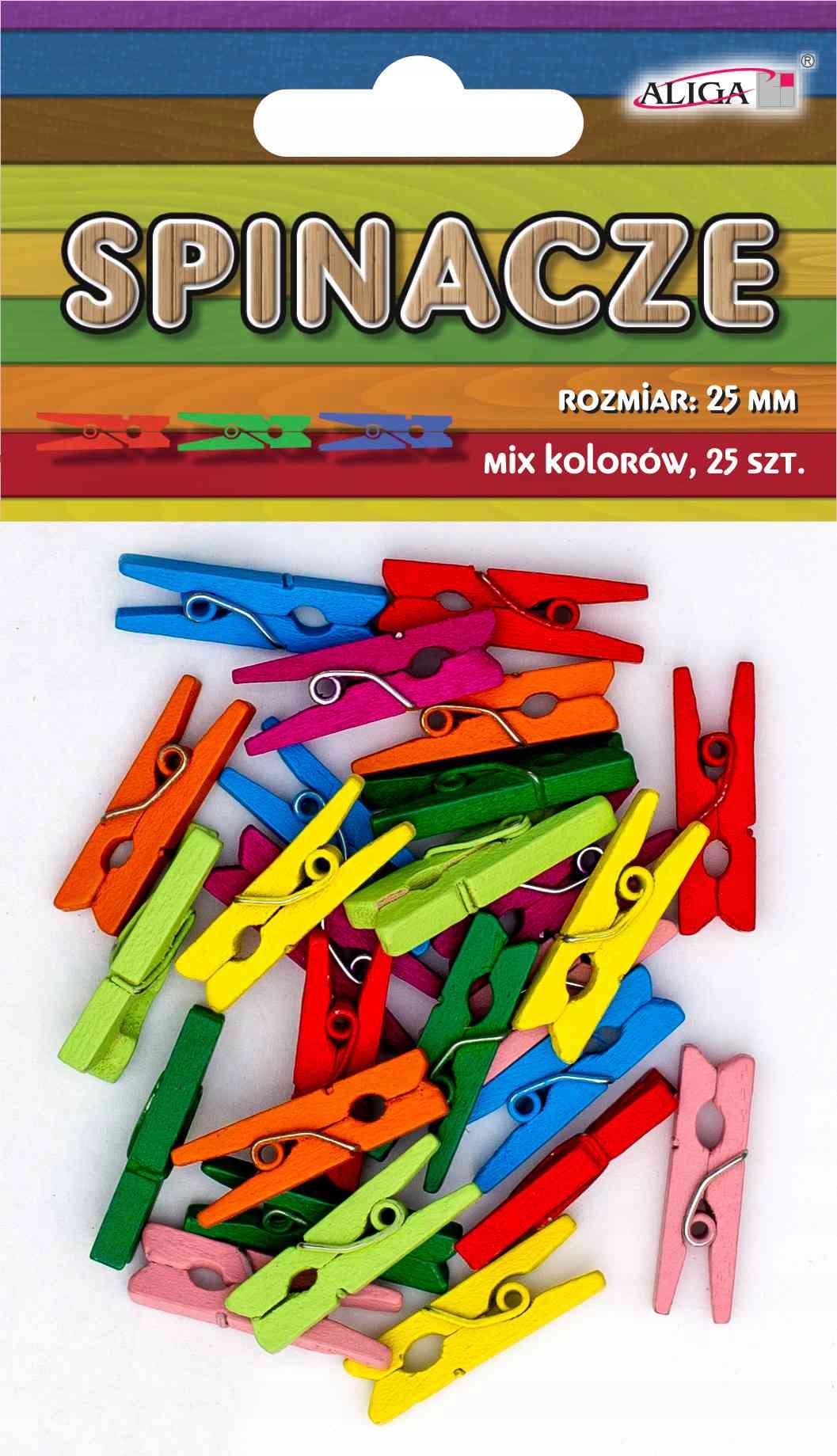 spinacze/klamerki 25szt. MIX KOLORÓW  25mm | SPIN-0547 — 2