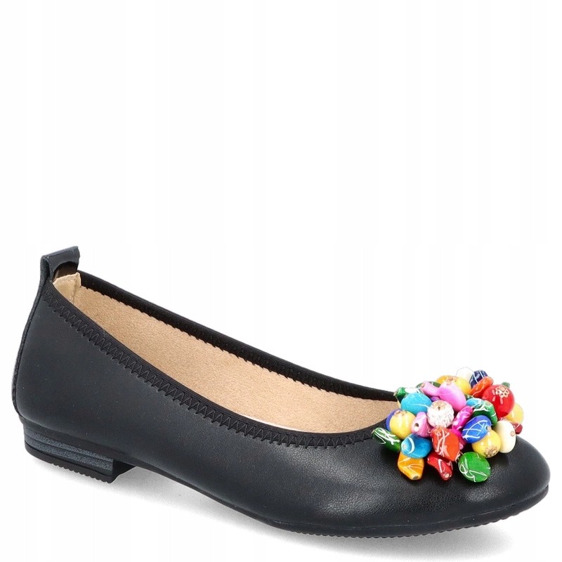 Kožené baleríny s ozdobou Filippo DP6159/24 Černé 37