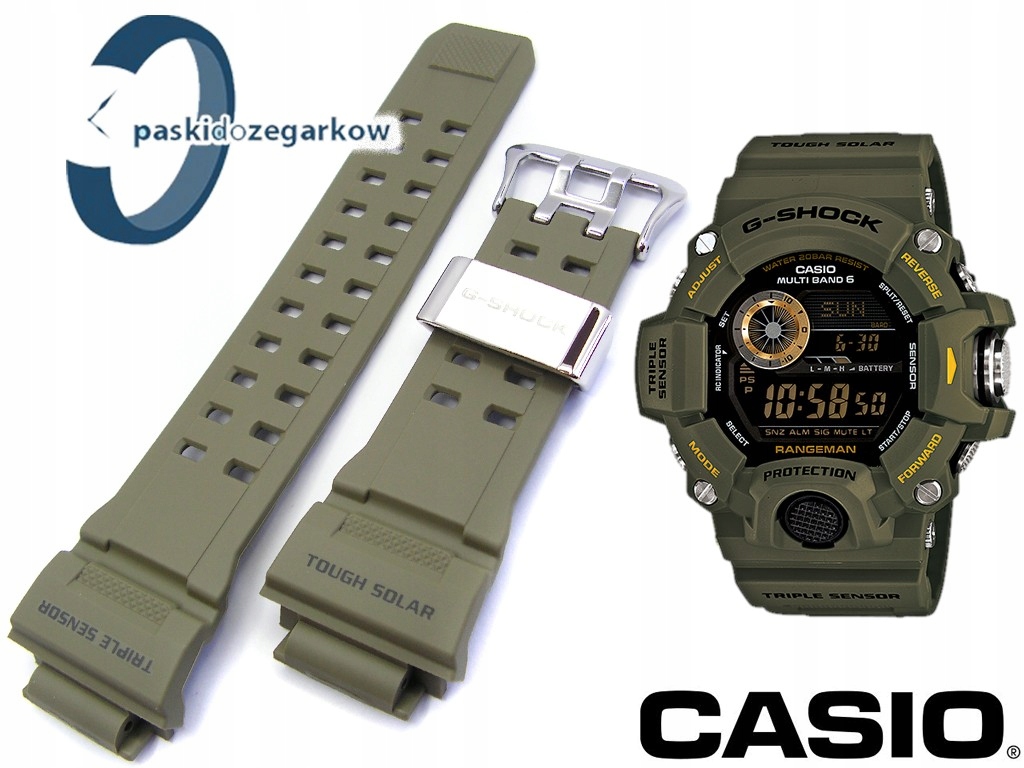 Pásek Casio GW-9400 GW-9400-3 zelený, originální
