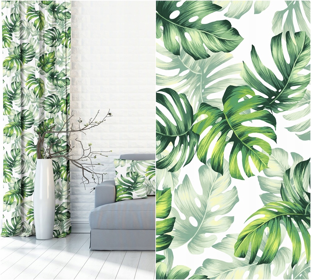 

Zasłona Metraż Paproci Monstera Duże Liście 150 CM