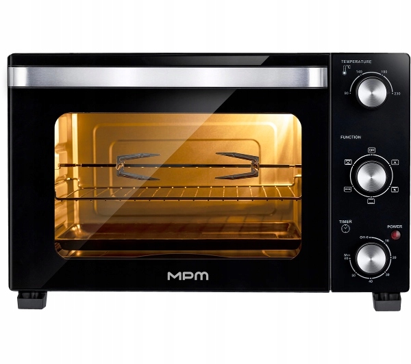 Mini piekarnik Mpm MPE-17/T 48L 1800W Rożen obrotowy Termoobieg Czarny