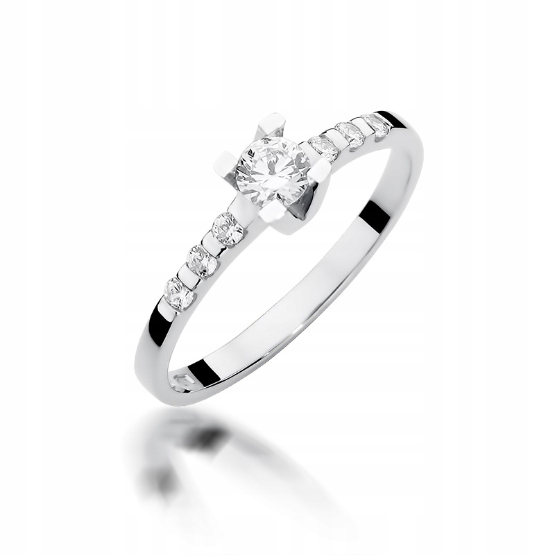 

Pierścionek z brylantami 0,37CT Białe Złoto Grawer