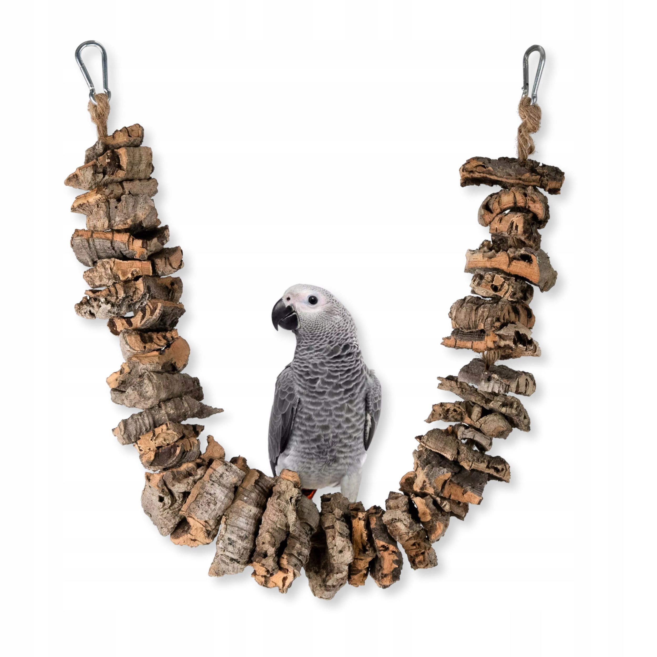 Levně Přírodní houpačka s kousátkem z kůry korkového dubu pro všechny papoušky XL