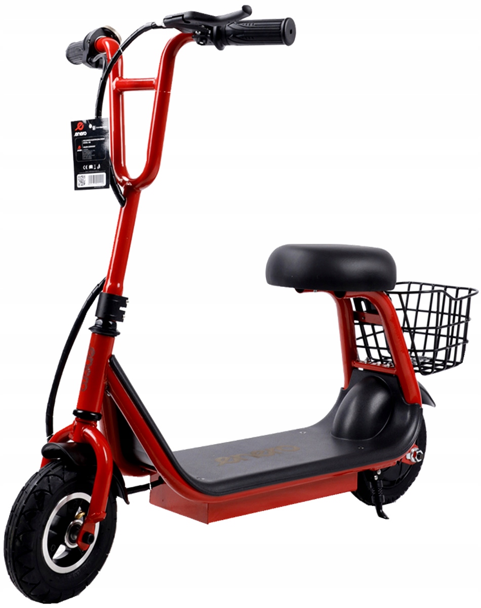 Электрический скутер с седлом 11 км / ч + корзина