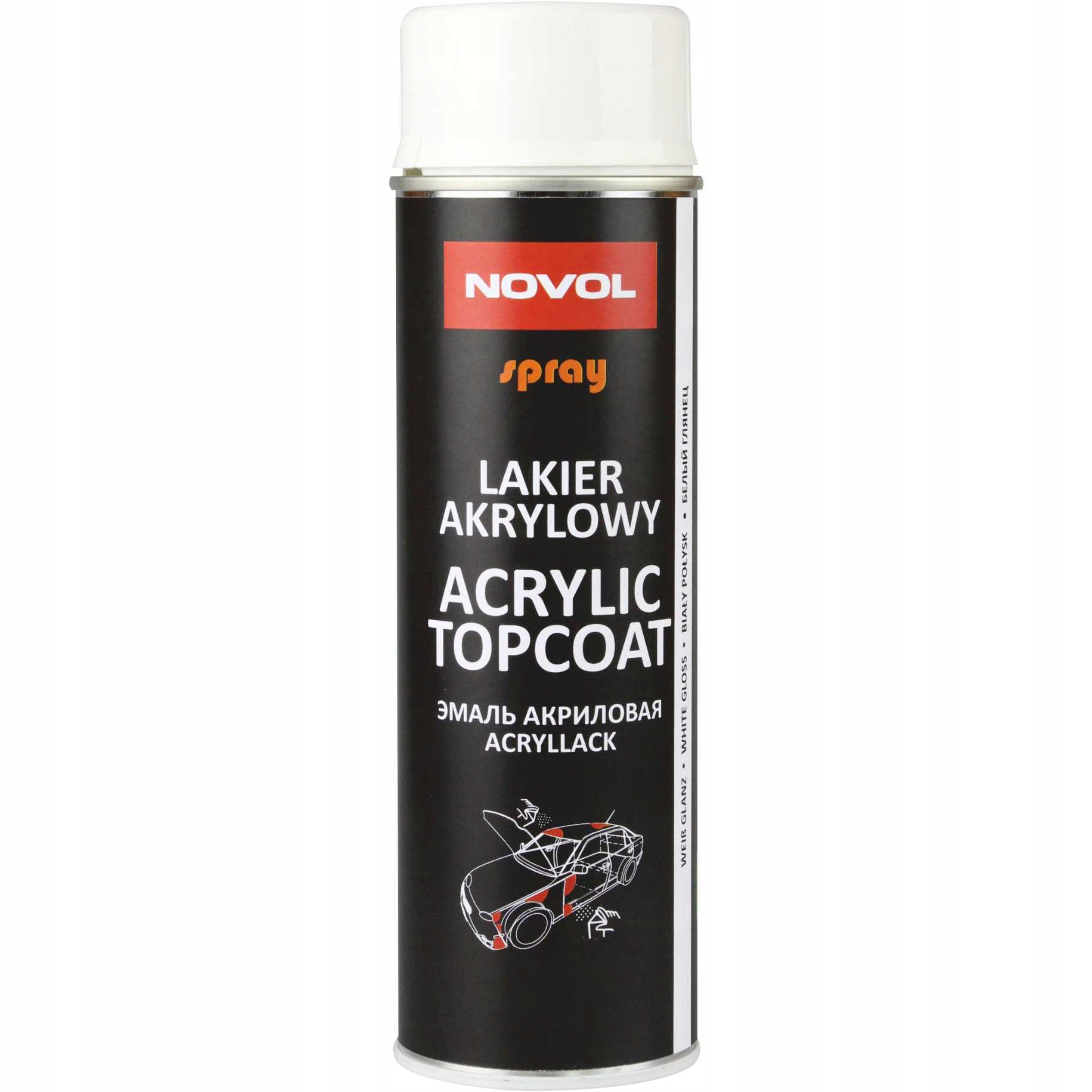 

Novol Topcoat Lakier Akrylowy Biały Połysk Spray