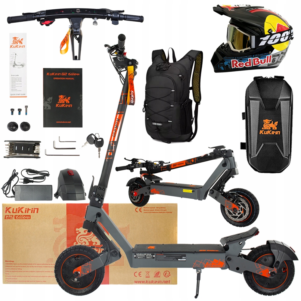 KuKirin G2 Ultra Składany 2000W 48V 18Ah 50km/h 55KM Terenowy PL+3Prezent