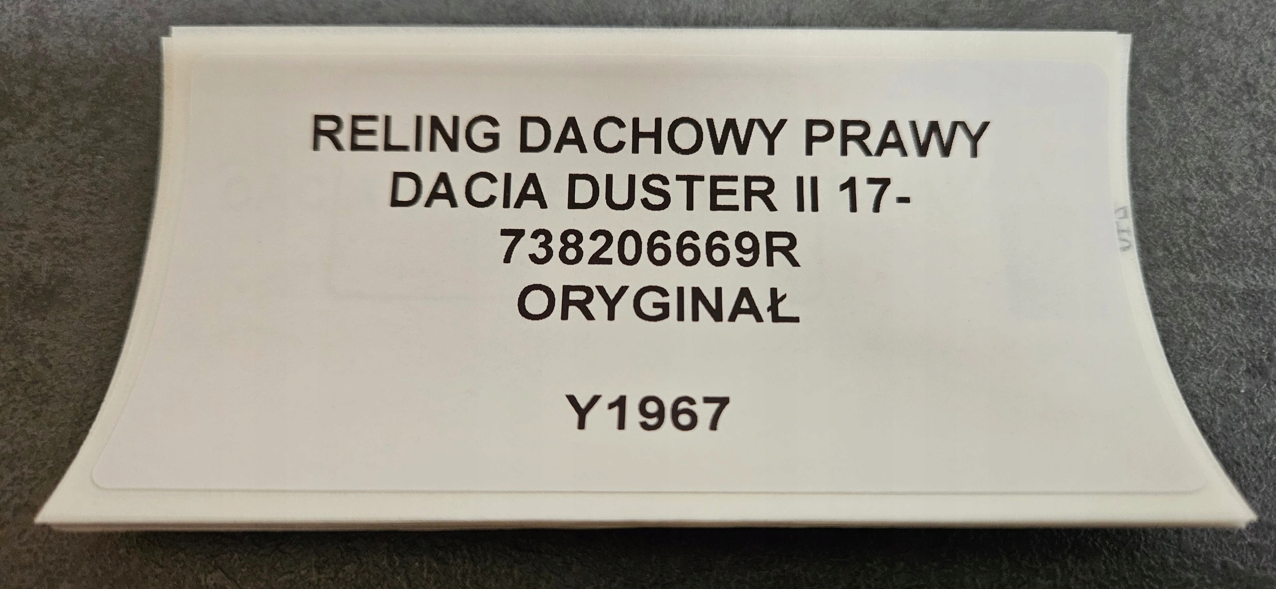 Dachreling dach rechts DACIA DUSTER II 17- Original 738206669R