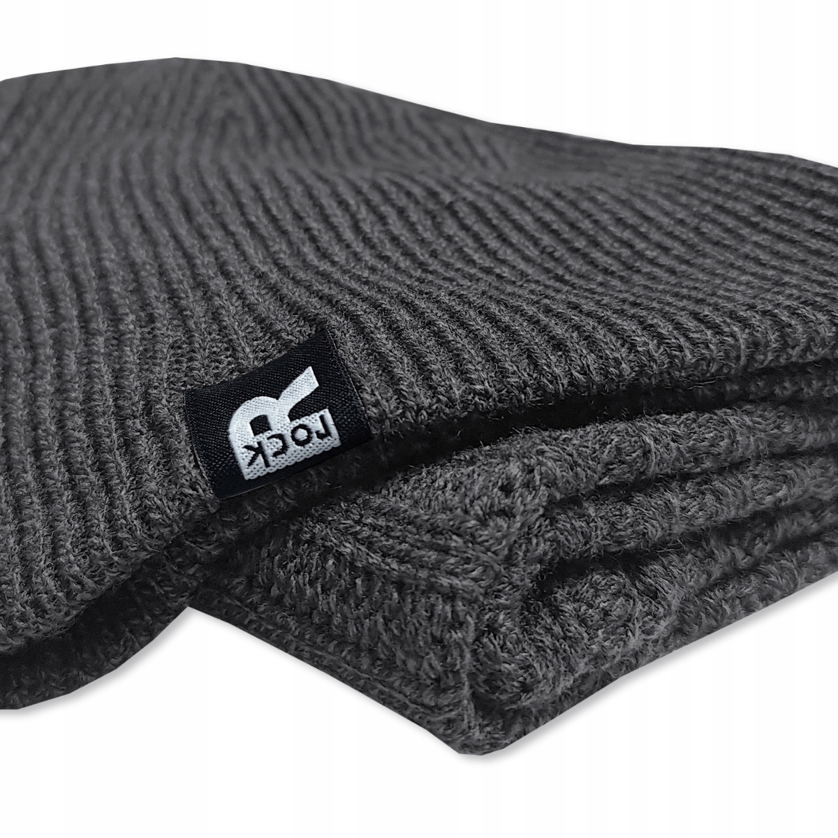 CIEPŁY KOMPLET męski CZAPKA + KOMIN szal ZIMOWY polski JAKOŚĆ SZARY Kolor szary