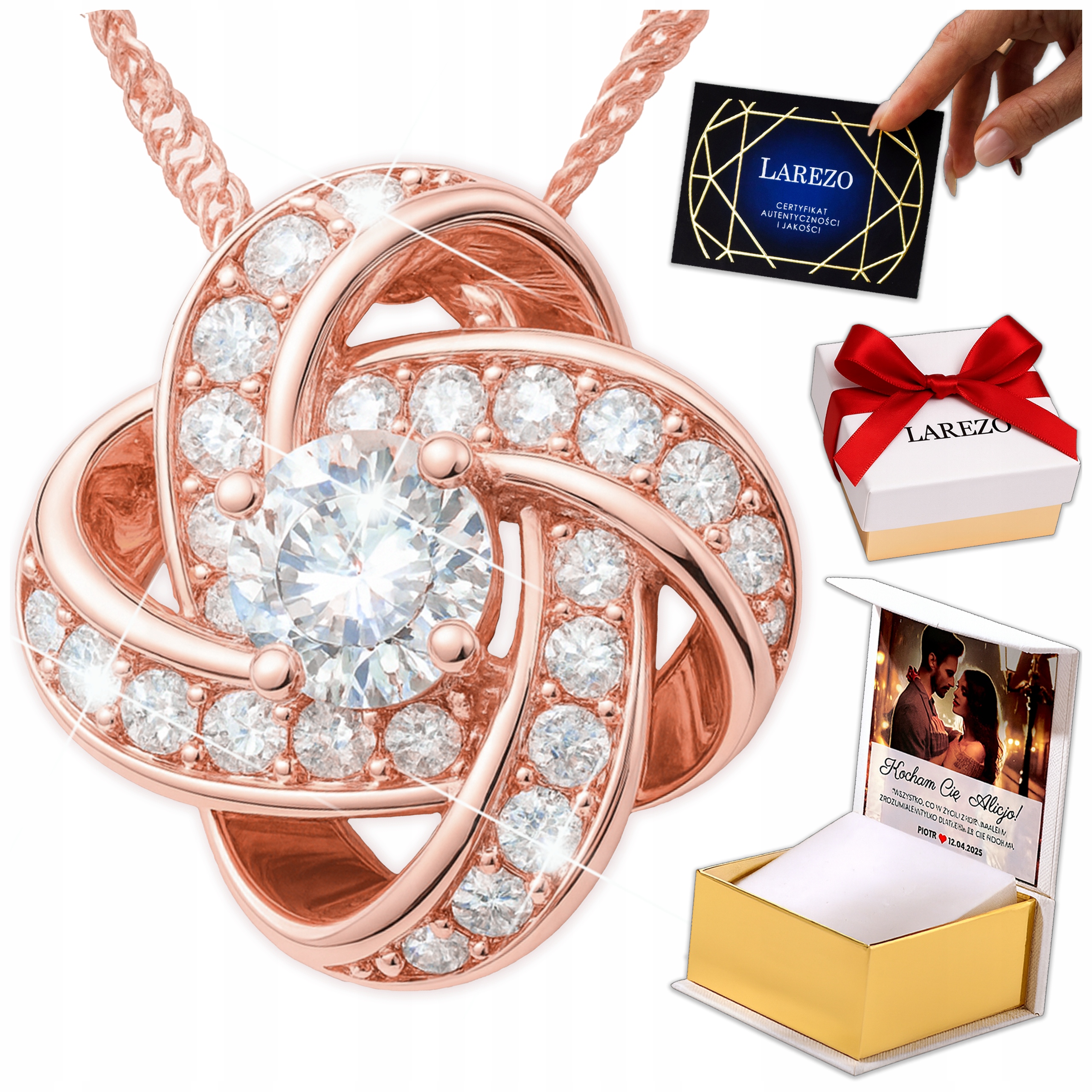 Pozlacený náhrdelník 925 s hvězdičkou Bílý Křišťál Hvězda Vesmír Noc Potisk