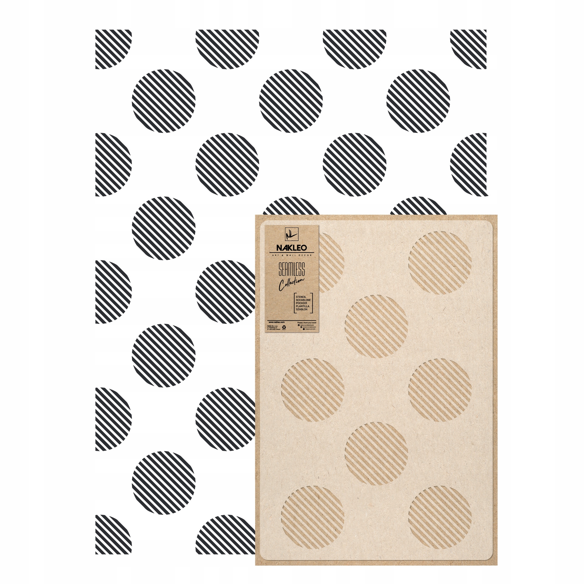 Opakovatelná malířská šablona Opakovaně Použitelný 59x95 cm Tapeta Grochy Gradien Kola