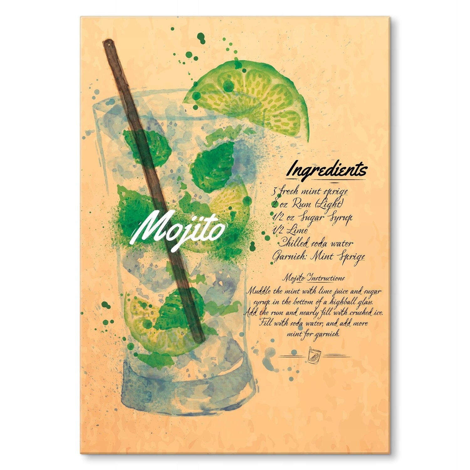 Kovový plakát Mojito Dárek 42 x 59 cm