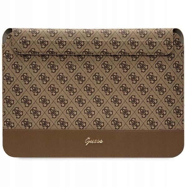 Pokrowiec Guess 4G Stripe Metal Logo na laptopa 14" brązowy Guess