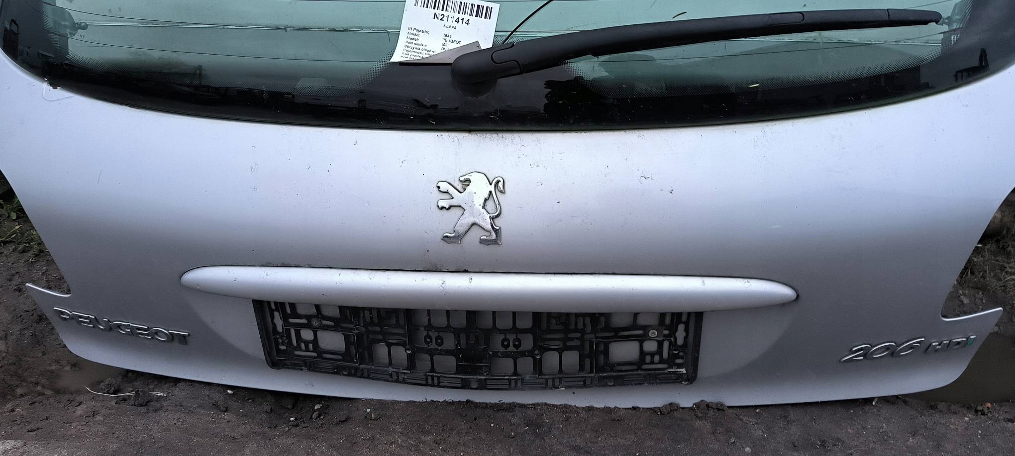 trunk door boot EZR boot door PEUGEOT 206 5D HB