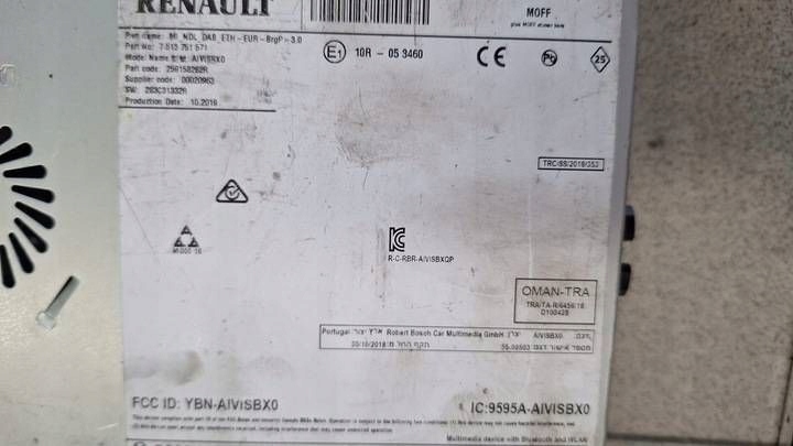 Stacja multimedialna player navigation Renault Zoe 259158262R