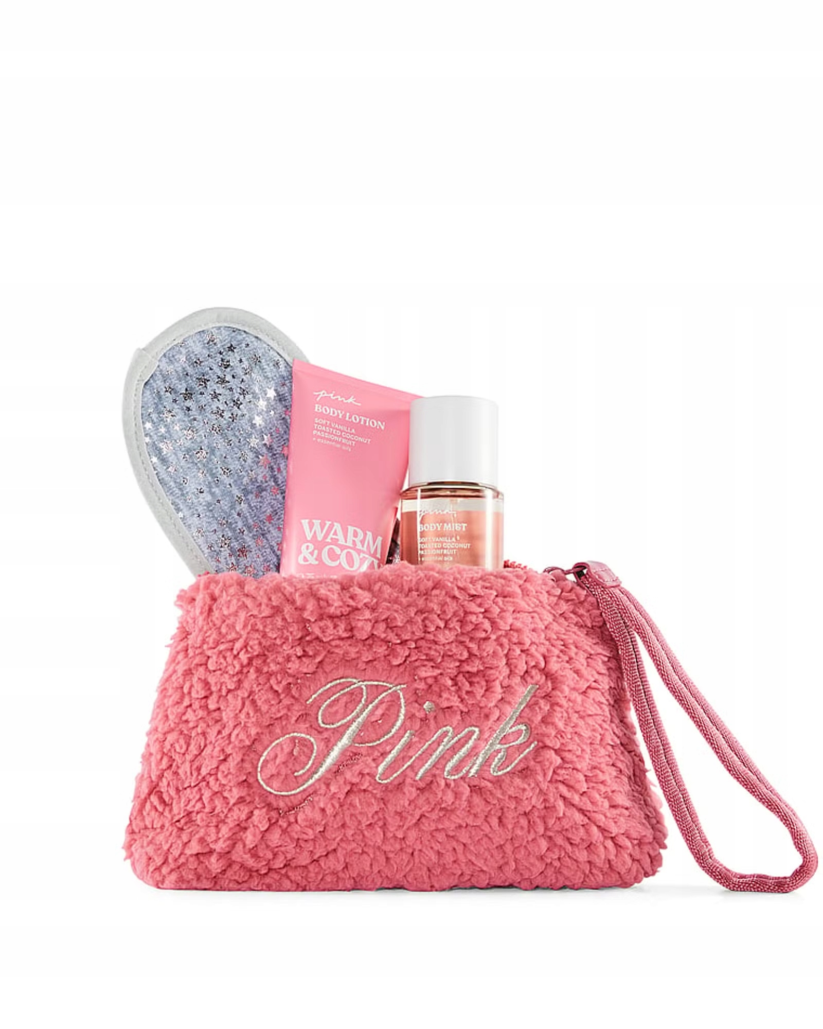 Victoria's Secret Pink Warm & Cozy Dárková sada kosmetická taška růžová