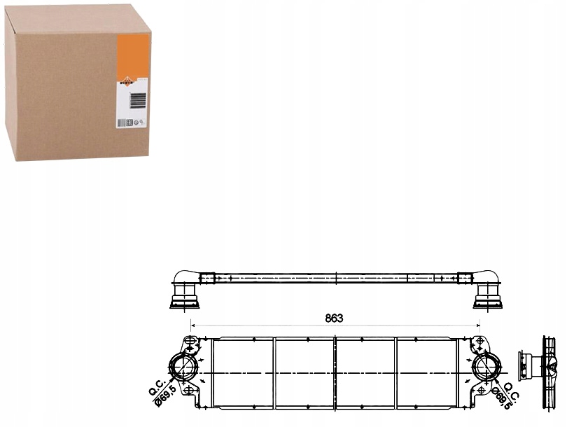 Mezichladič Nrf 702050 247000N VWA4233 VW4233