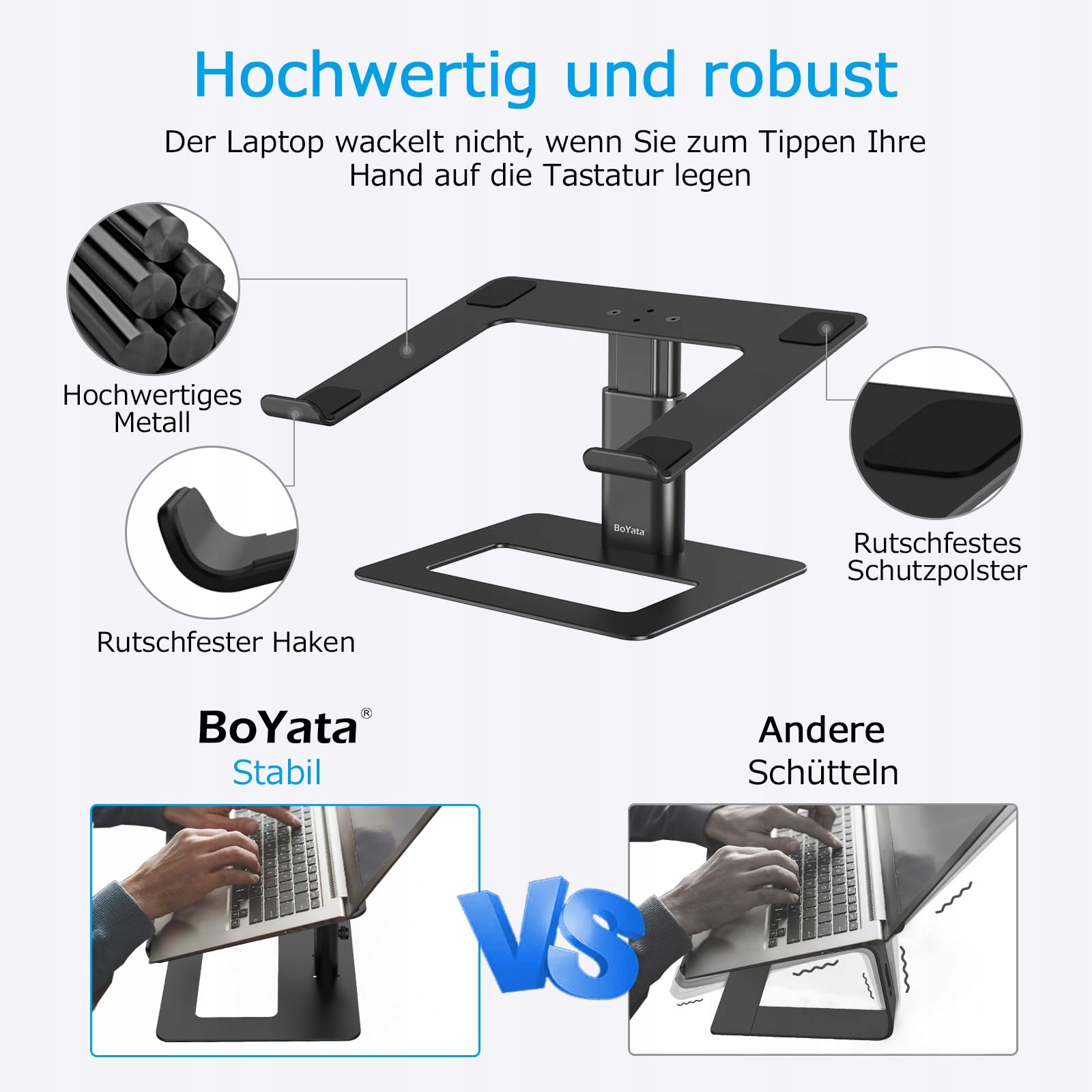 BOYATA Stojak Na Laptopa Regulowany Aluminiowy — miniatura 3