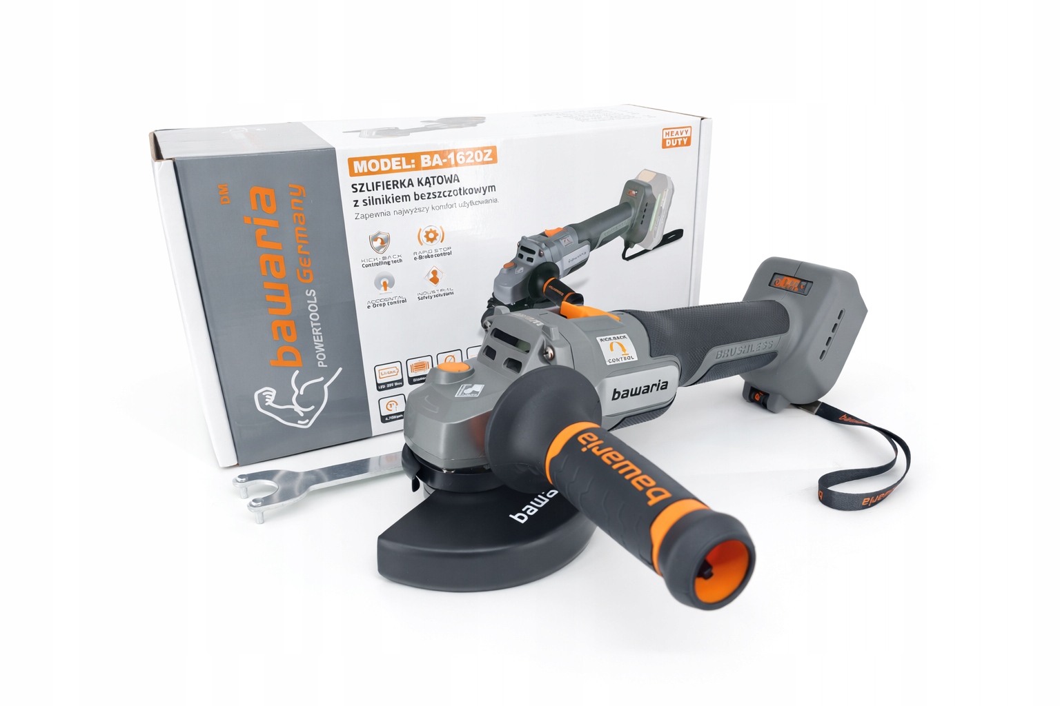 Bawaria BA-1620Z szlifierka kątowa akumulatorowa 18V bezszczotkowa