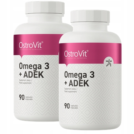 OstroVit Omega 3 + Vitamín ADEK 90 kaps Zdravé mastné kyseliny EPA DHA