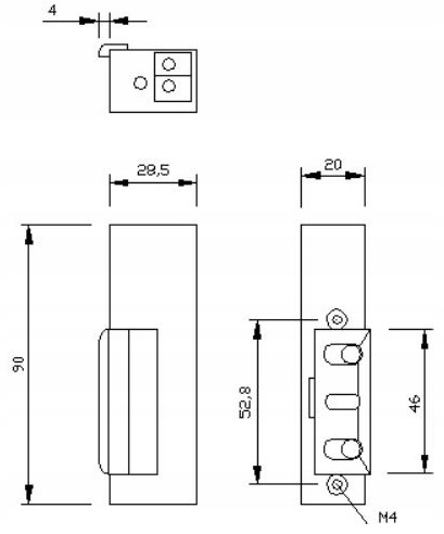 ZACZEP ELEKTROMAGNETYCZNY R3 LEWY Z BLOKADĄ Marka inna