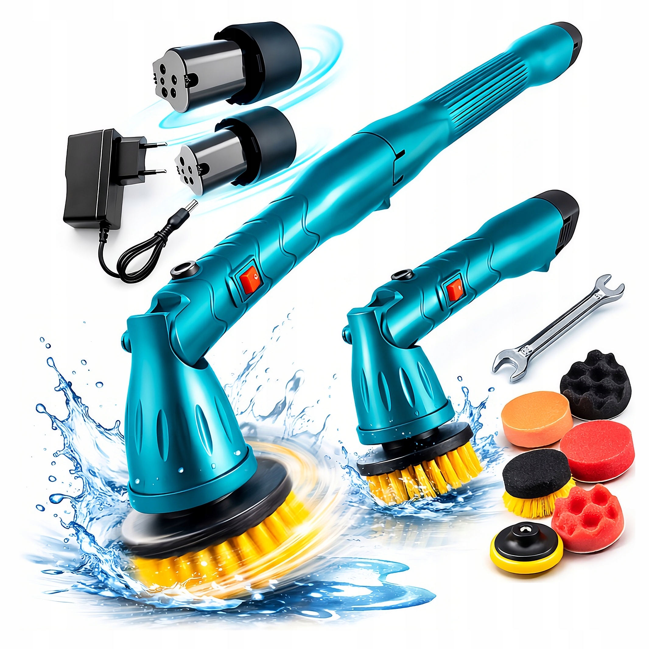 Levně Bezdrátový Elektrický Rotační Kartáč 2X Aku Akcesoria