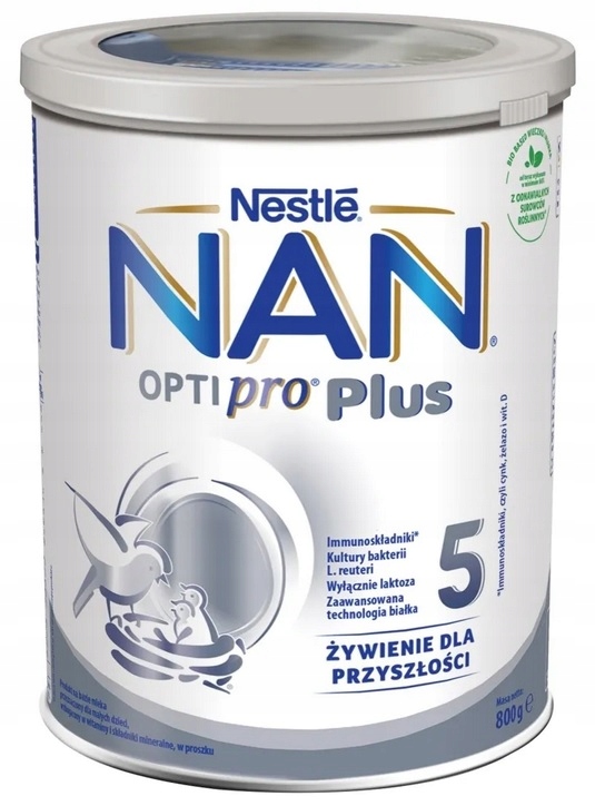 4x Mleko modyfikowane NAN 5 Optipro Plus 800g EAN (GTIN) 8445290170798