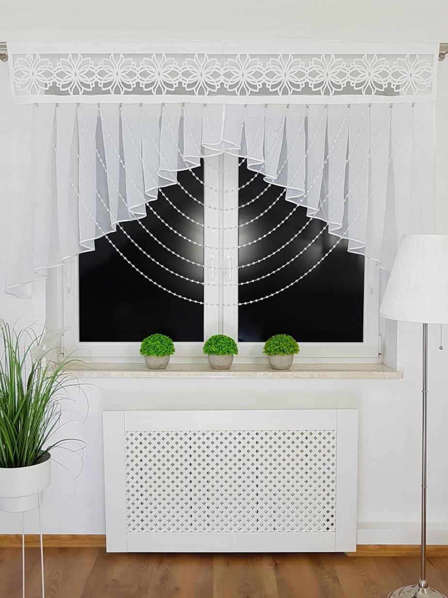 Panel Dekoracyjny Z Ażurem Biały 200x120 Koraliki Tunel Do Salonu