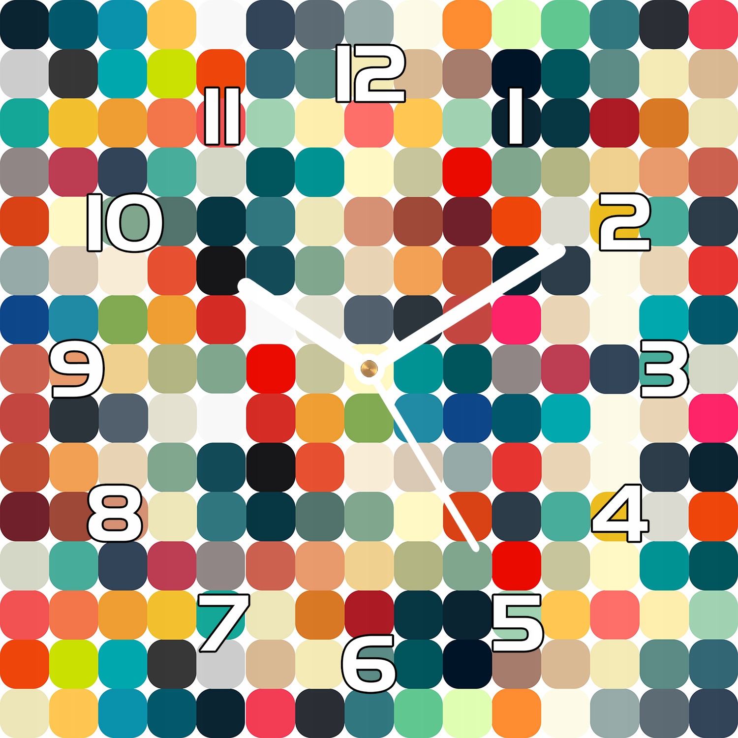 

Szklany zegar Geometryczny wzór retro 30x30 cm